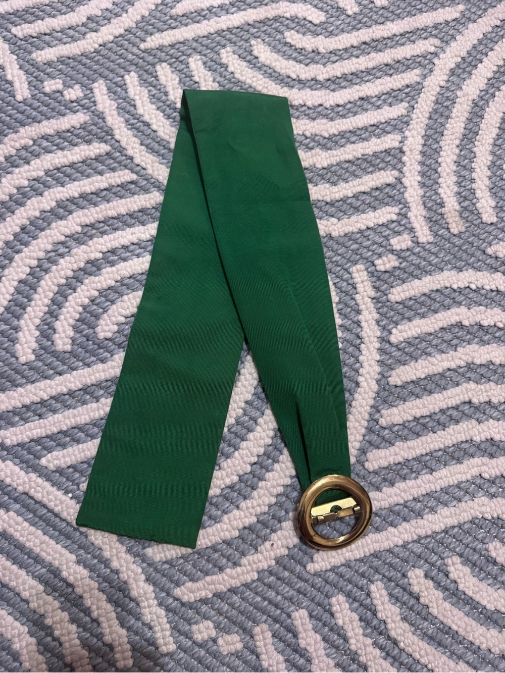 Vintage Emerald Green Wide Sash Belt with Round Buckle